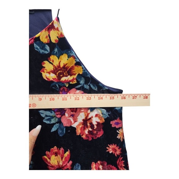 PaperMoon Basima Tank Top Y2K Floral Velvet Knit Back Detail Size S/M - Picture 6 of 7
